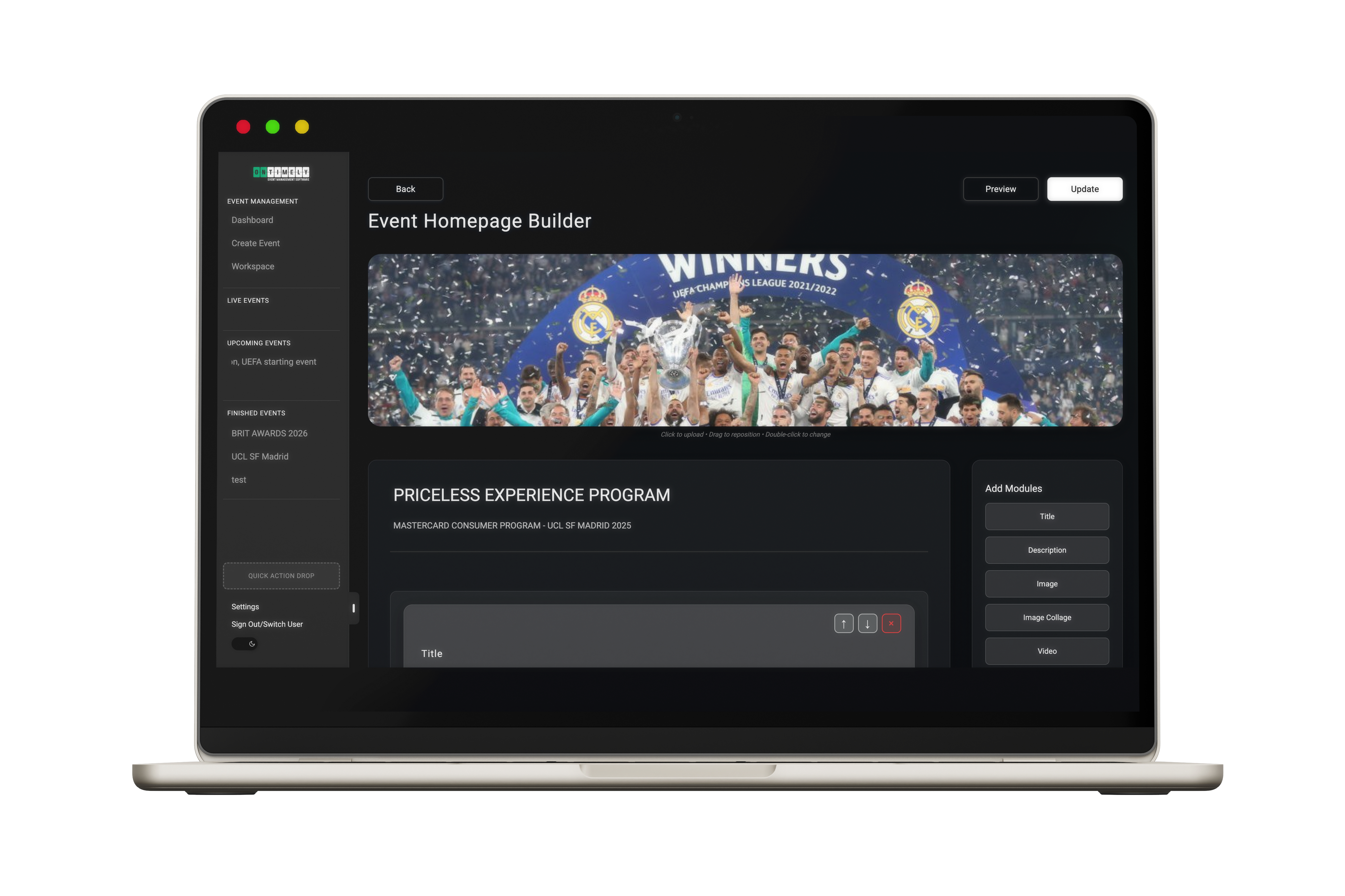 OnTimely homepage builder